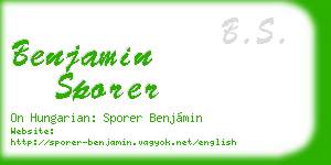 benjamin sporer business card